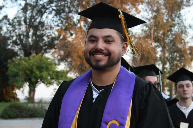 Students preparing to walk at Commencement