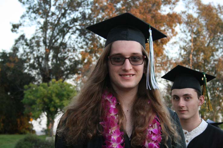 Students preparing to walk at Commencement