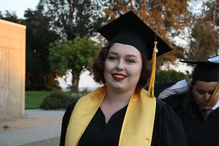 Students preparing to walk at Commencement