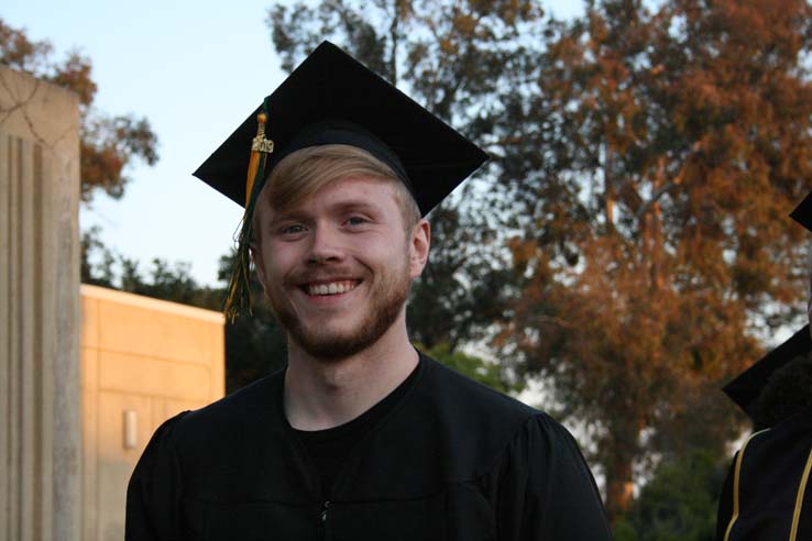 Students preparing to walk at Commencement