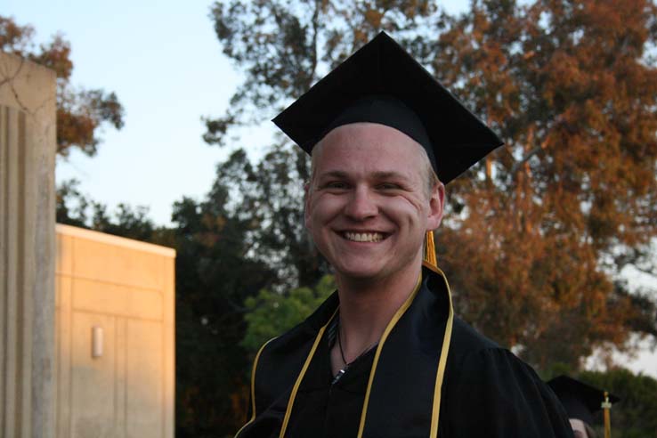 Students preparing to walk at Commencement