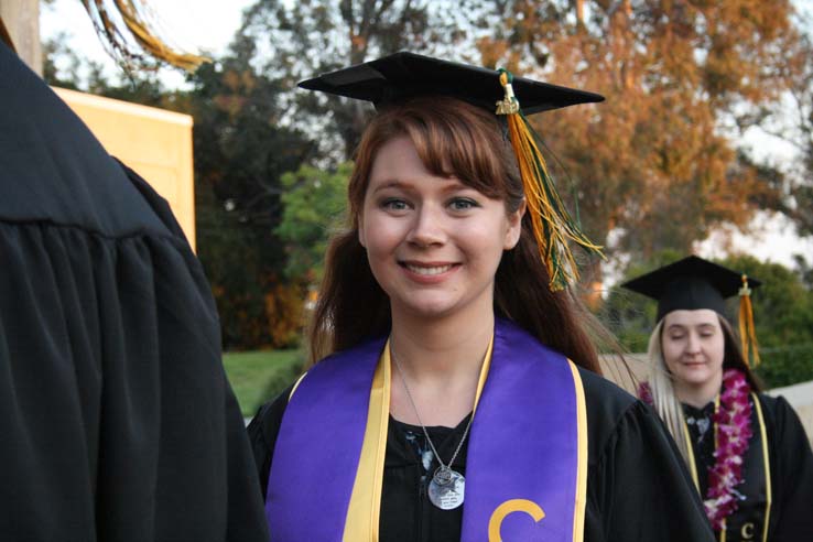 Students preparing to walk at Commencement