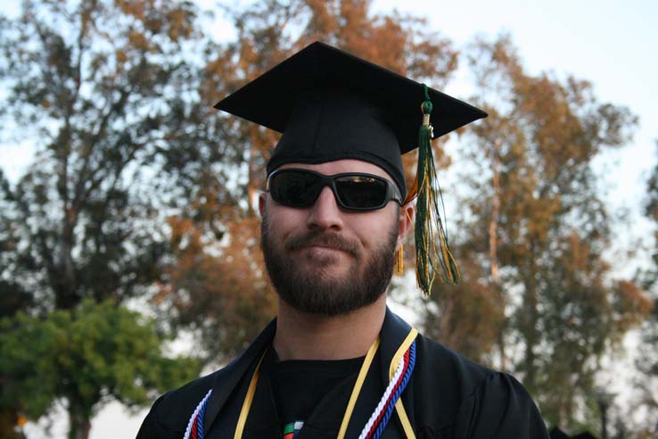 Students preparing to walk at Commencement