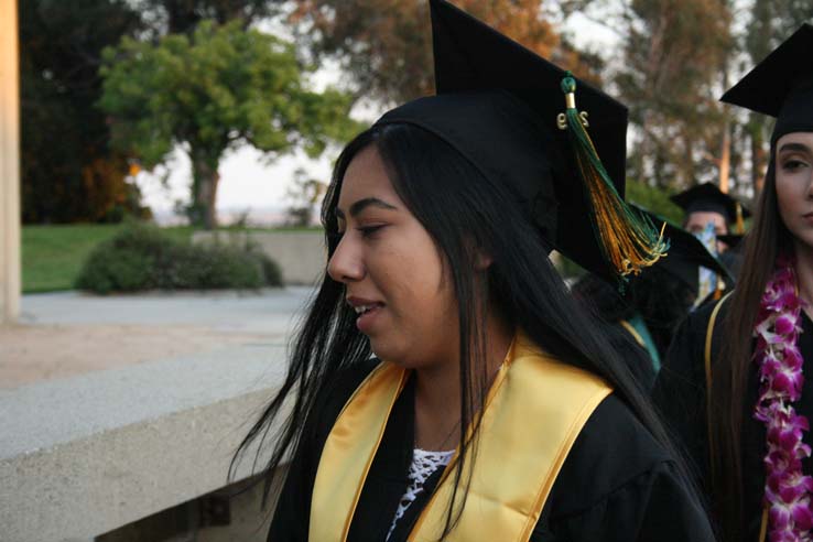 Students preparing to walk at Commencement