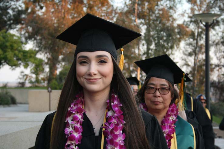 Students preparing to walk at Commencement