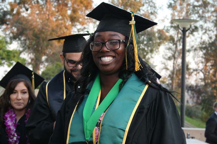 Students preparing to walk at Commencement