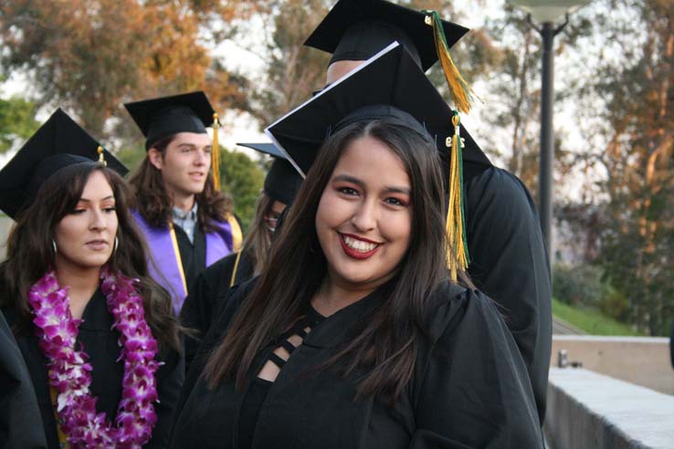 Students preparing to walk at Commencement