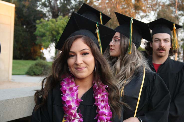 Students preparing to walk at Commencement