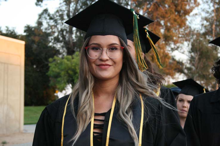 Students preparing to walk at Commencement