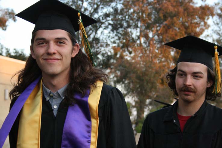 Students preparing to walk at Commencement