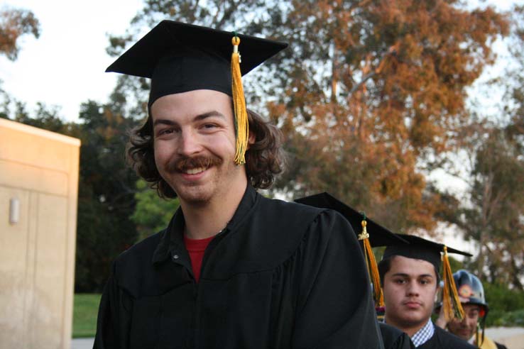 Students preparing to walk at Commencement