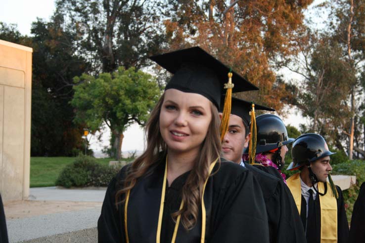 Students preparing to walk at Commencement