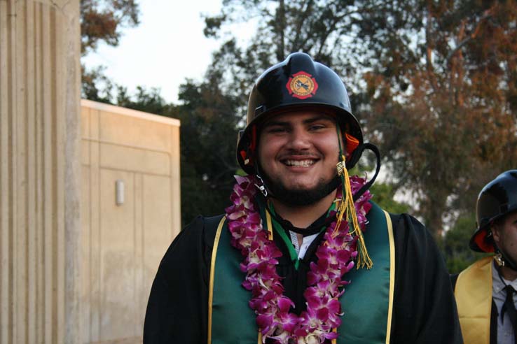 Students preparing to walk at Commencement