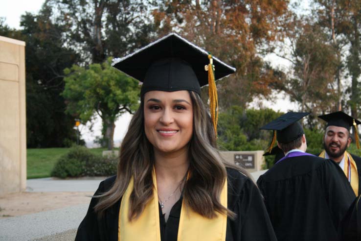 Students preparing to walk at Commencement