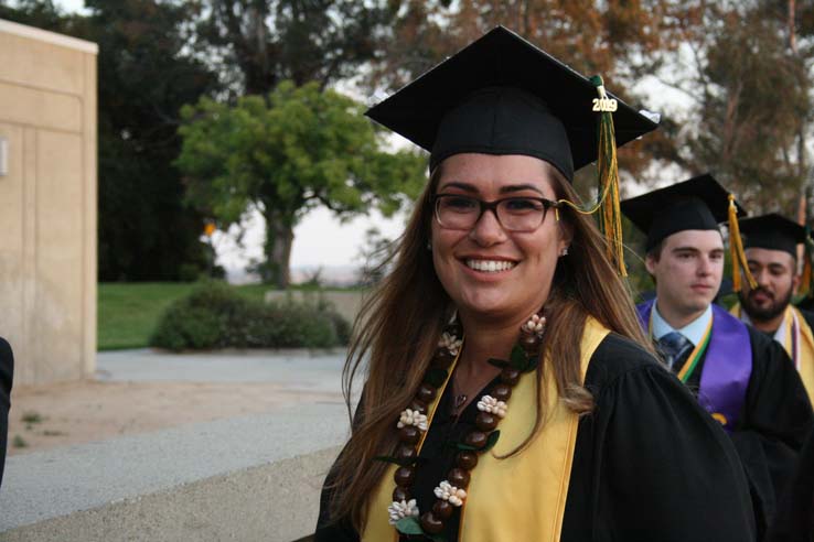 Students preparing to walk at Commencement