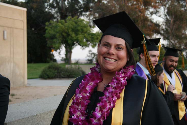 Students preparing to walk at Commencement