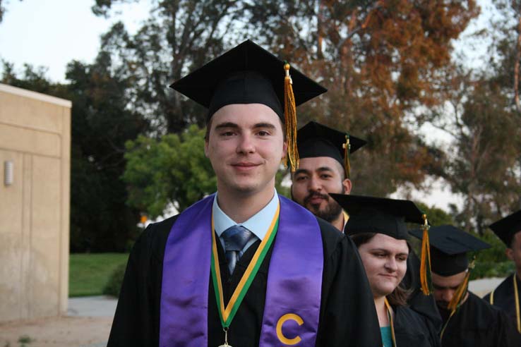 Students preparing to walk at Commencement