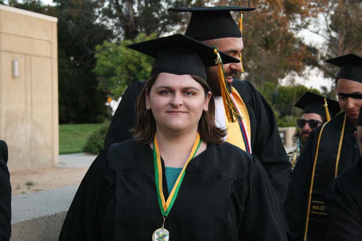 Students preparing to walk at Commencement