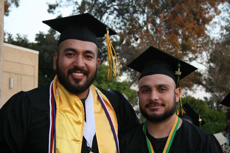 Students preparing to walk at Commencement