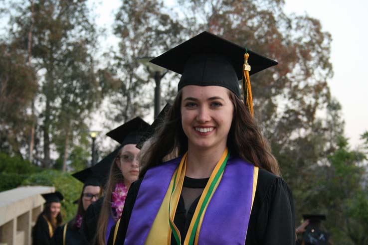 Students preparing to walk at Commencement