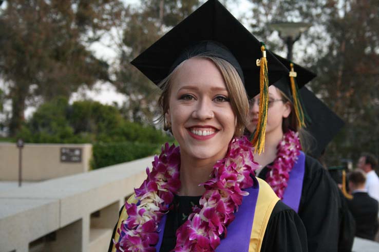 Students preparing to walk at Commencement