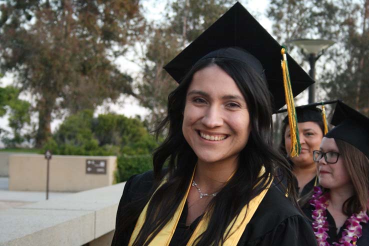 Students preparing to walk at Commencement