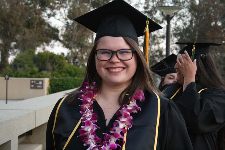 Students preparing to walk at Commencement