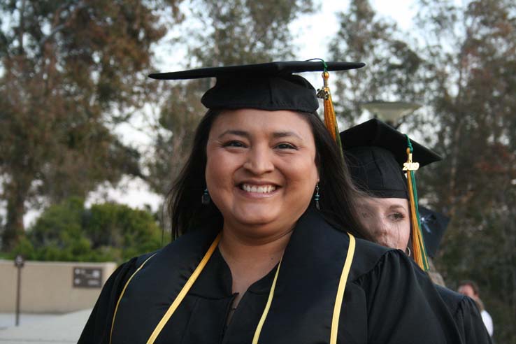 Students preparing to walk at Commencement