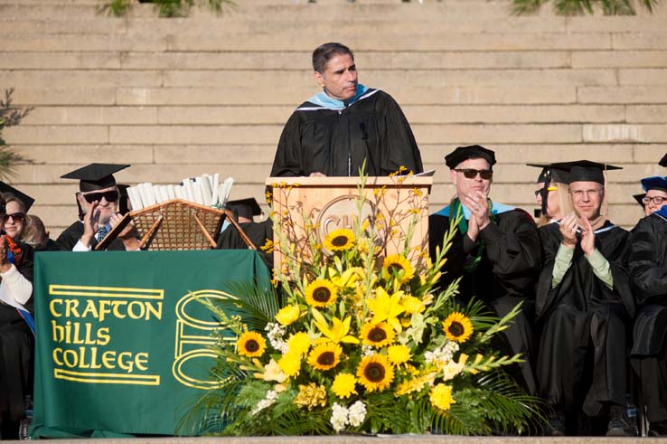 People enjoying Commencement