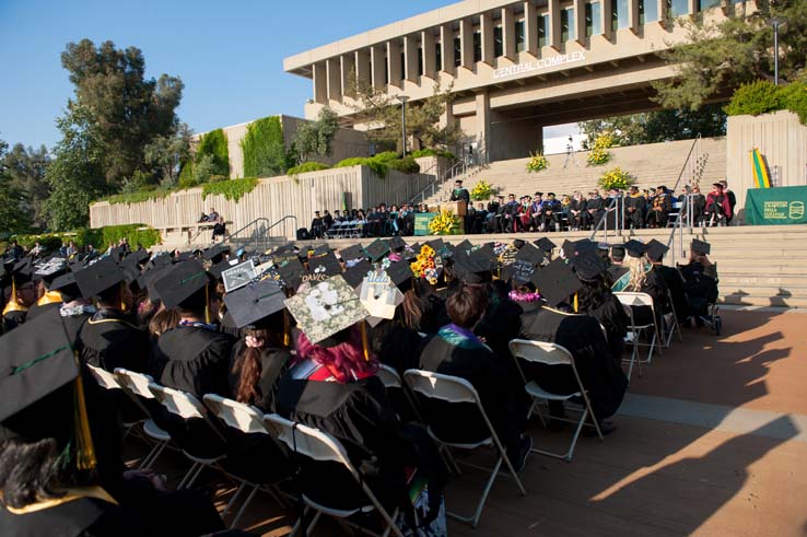 People enjoying Commencement