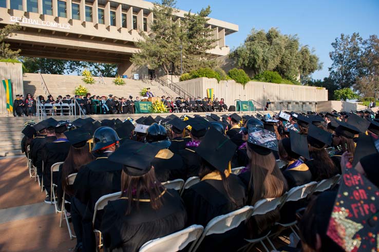 People enjoying Commencement