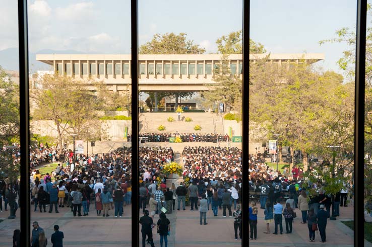 People enjoying Commencement