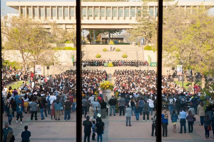 People enjoying Commencement