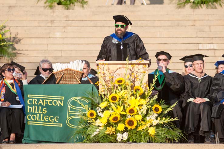 People enjoying Commencement