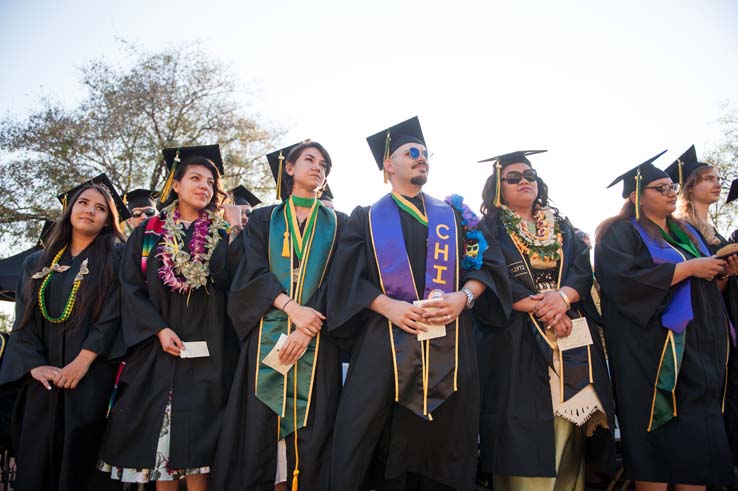 People enjoying Commencement