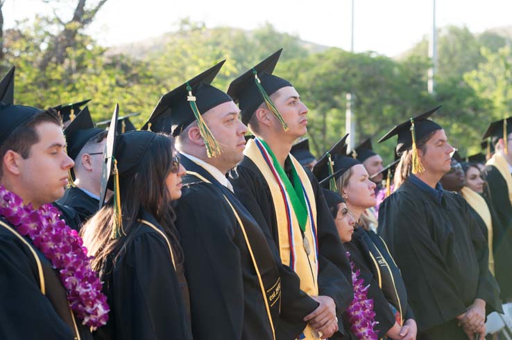 People enjoying Commencement