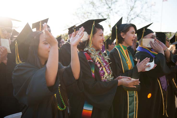 People enjoying Commencement