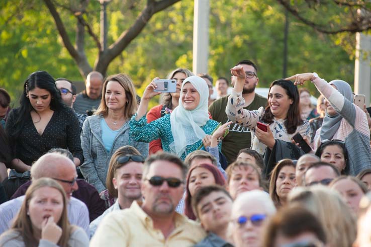 People enjoying Commencement