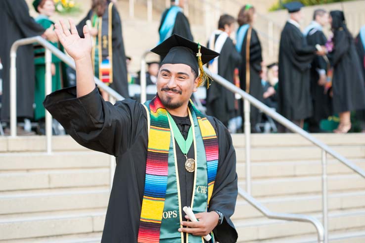 People enjoying Commencement