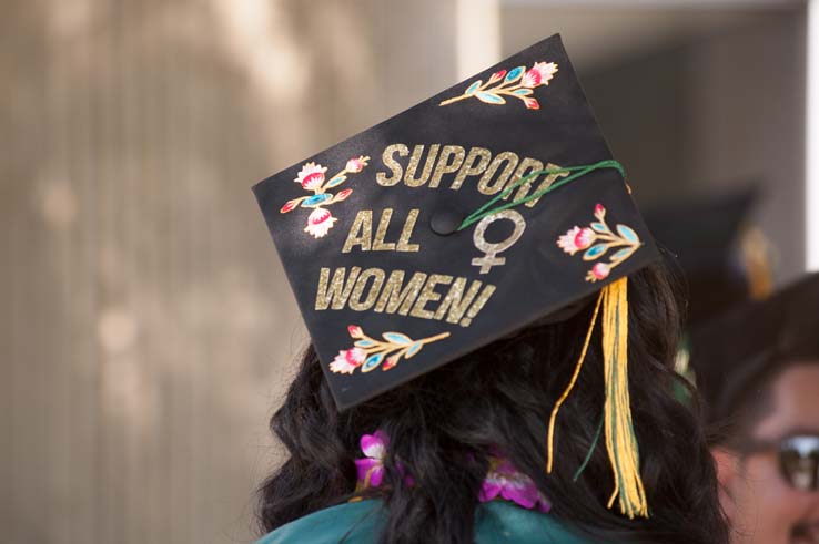 People enjoying Commencement