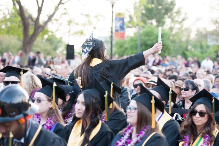 People enjoying Commencement