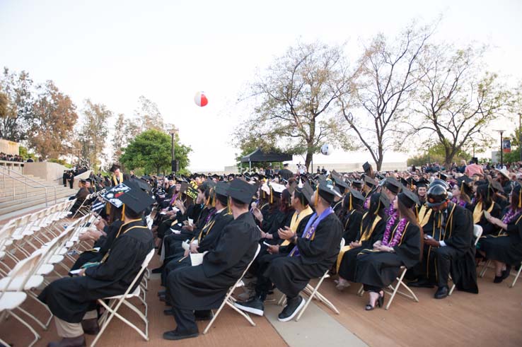 People enjoying Commencement