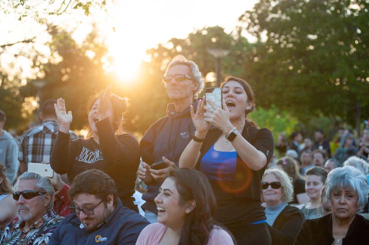 People enjoying Commencement