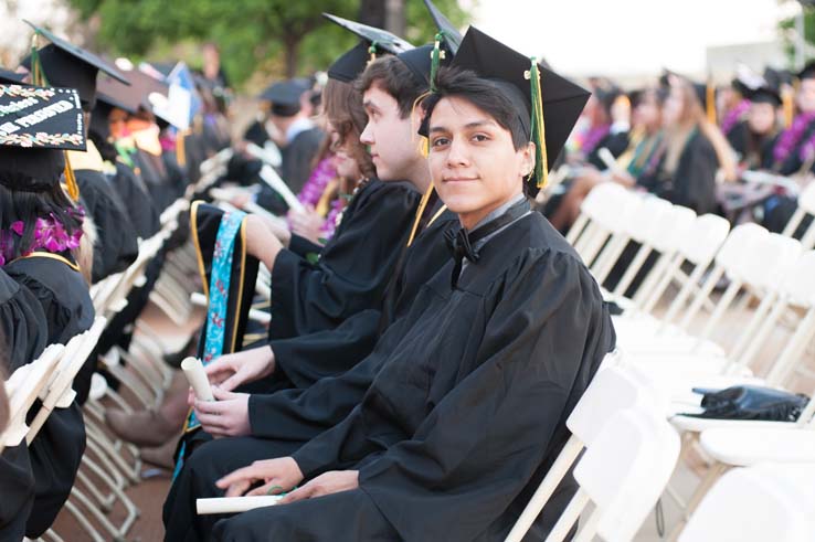 People enjoying Commencement