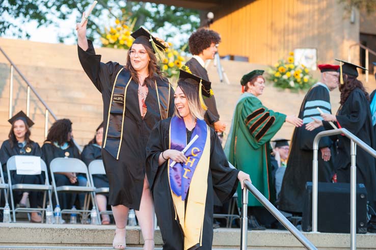 People enjoying Commencement