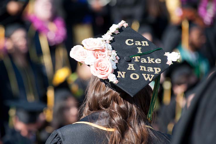 People enjoying Commencement