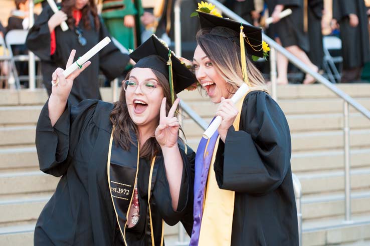 People enjoying Commencement