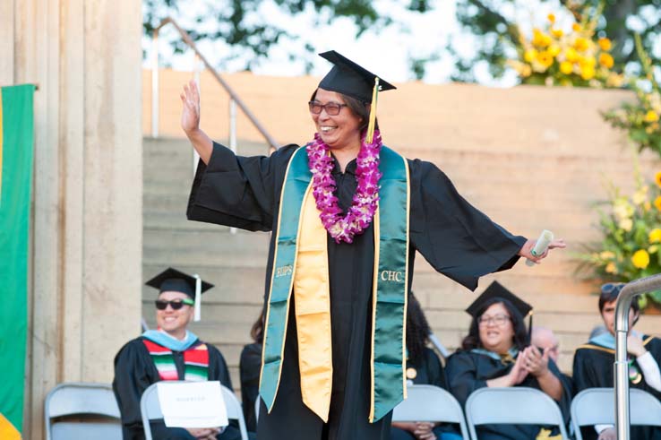 People enjoying Commencement