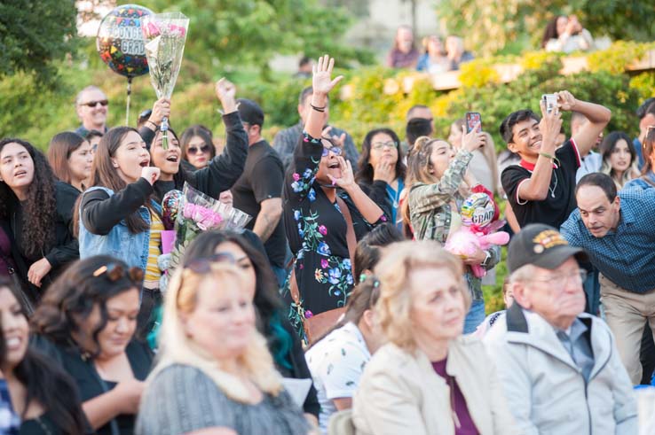 People enjoying Commencement