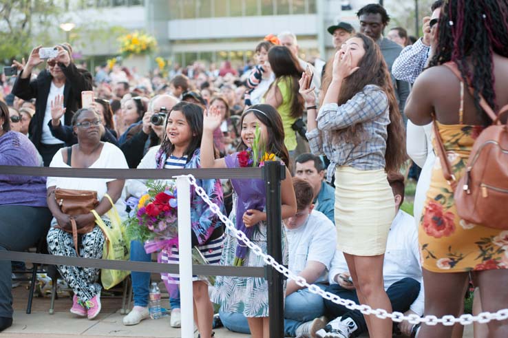 People enjoying Commencement